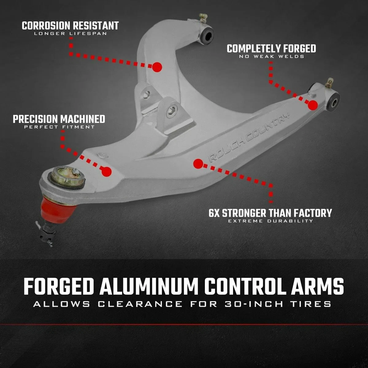 Fits Polaris Ranger 1000XP Aluminum Control Arms w_ 2_ Forward Offset 93155